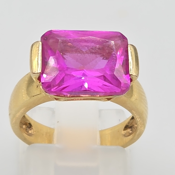 Designer Signed Vivid Pink Sapphire Ring - Picture 1 of 12